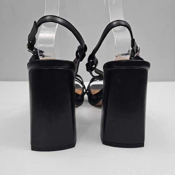 Kensie Leilany Platform Sandal Women 10 Black Strappy Block Heel Night Out 90s - Picture 9 of 15